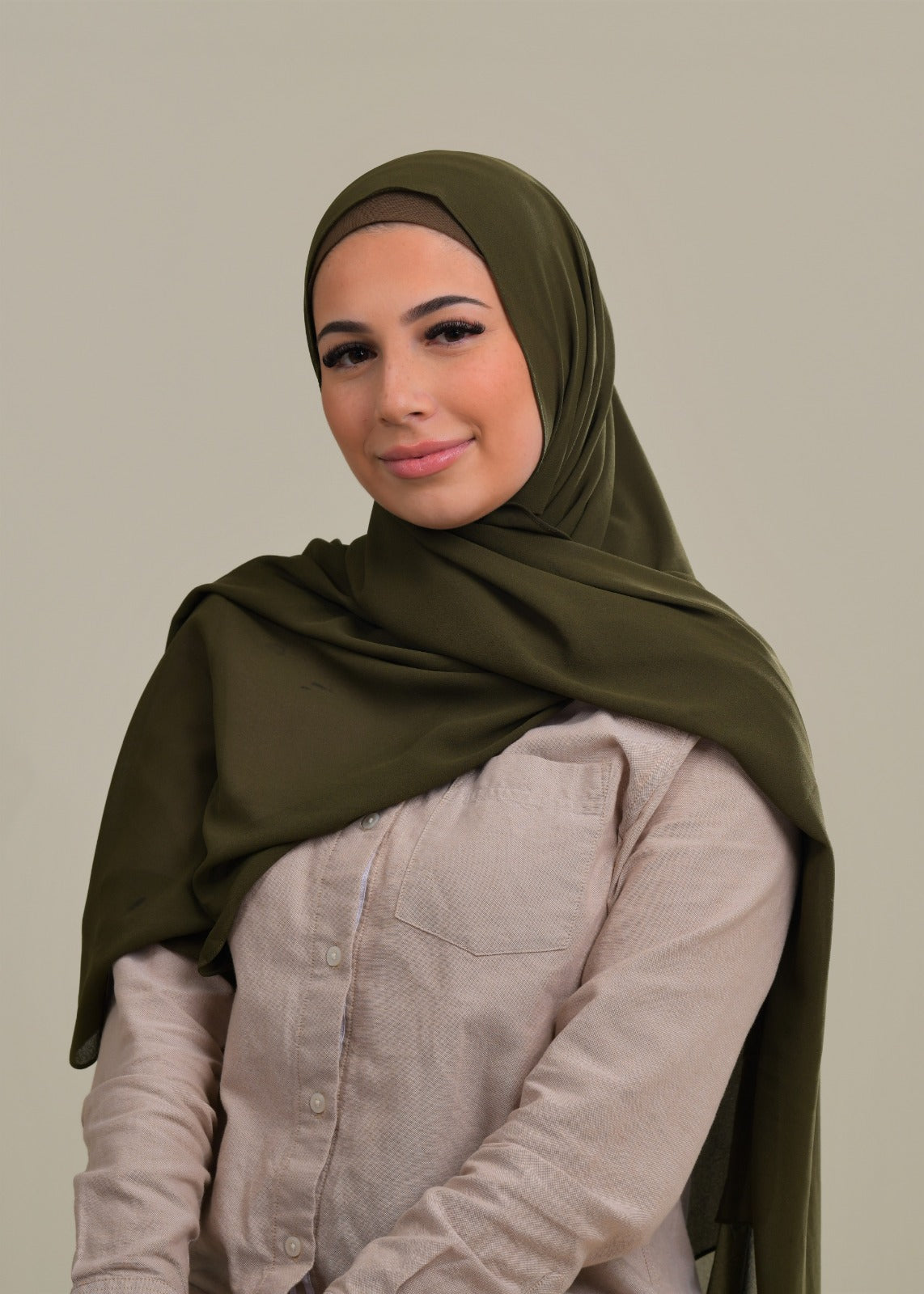 Instant Chiffon Hijab - Olive