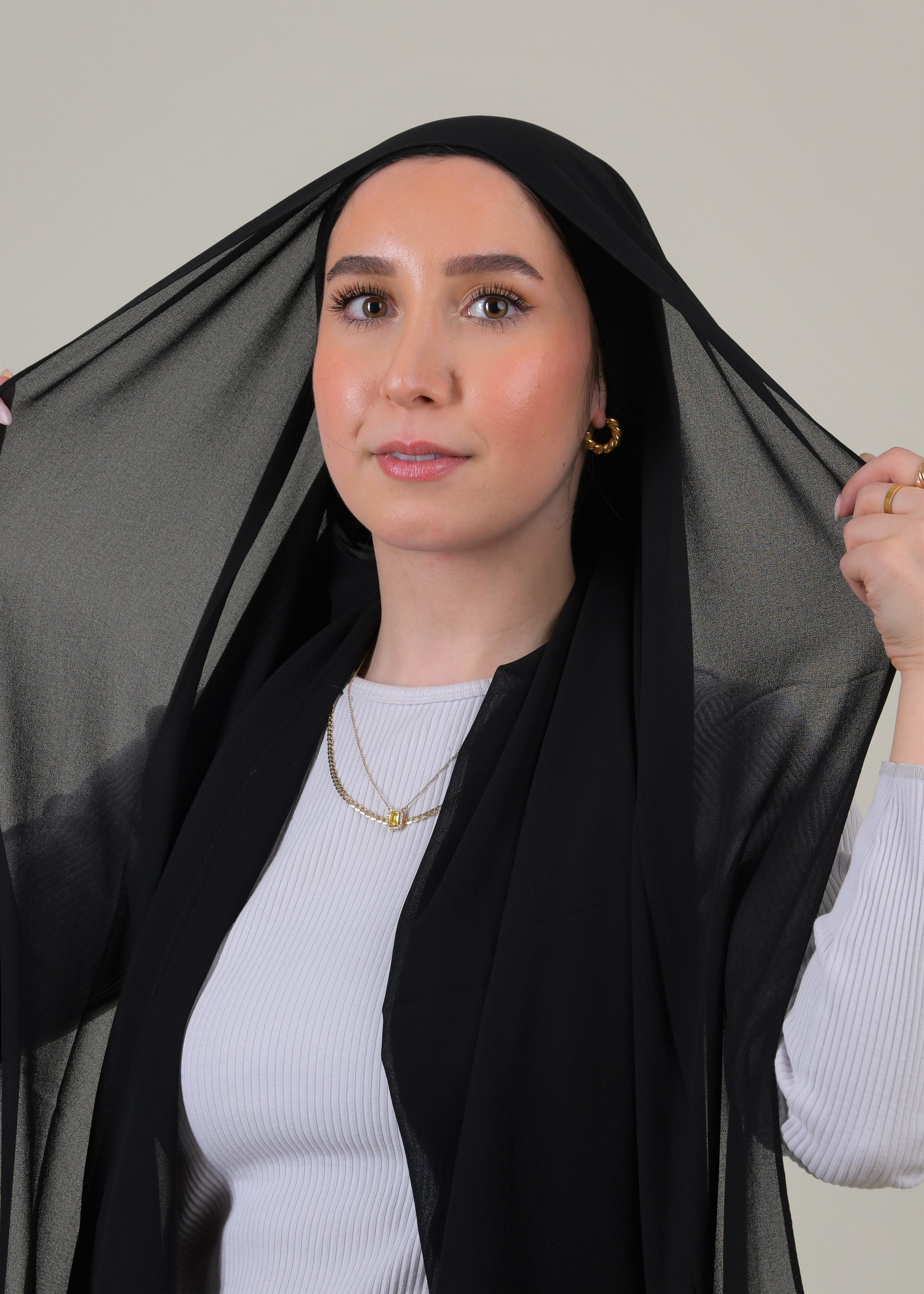 Instant Chiffon Hijab - Black