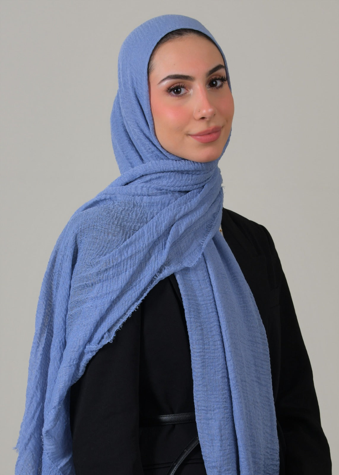 Cotton Crinkle Hijab - Sky