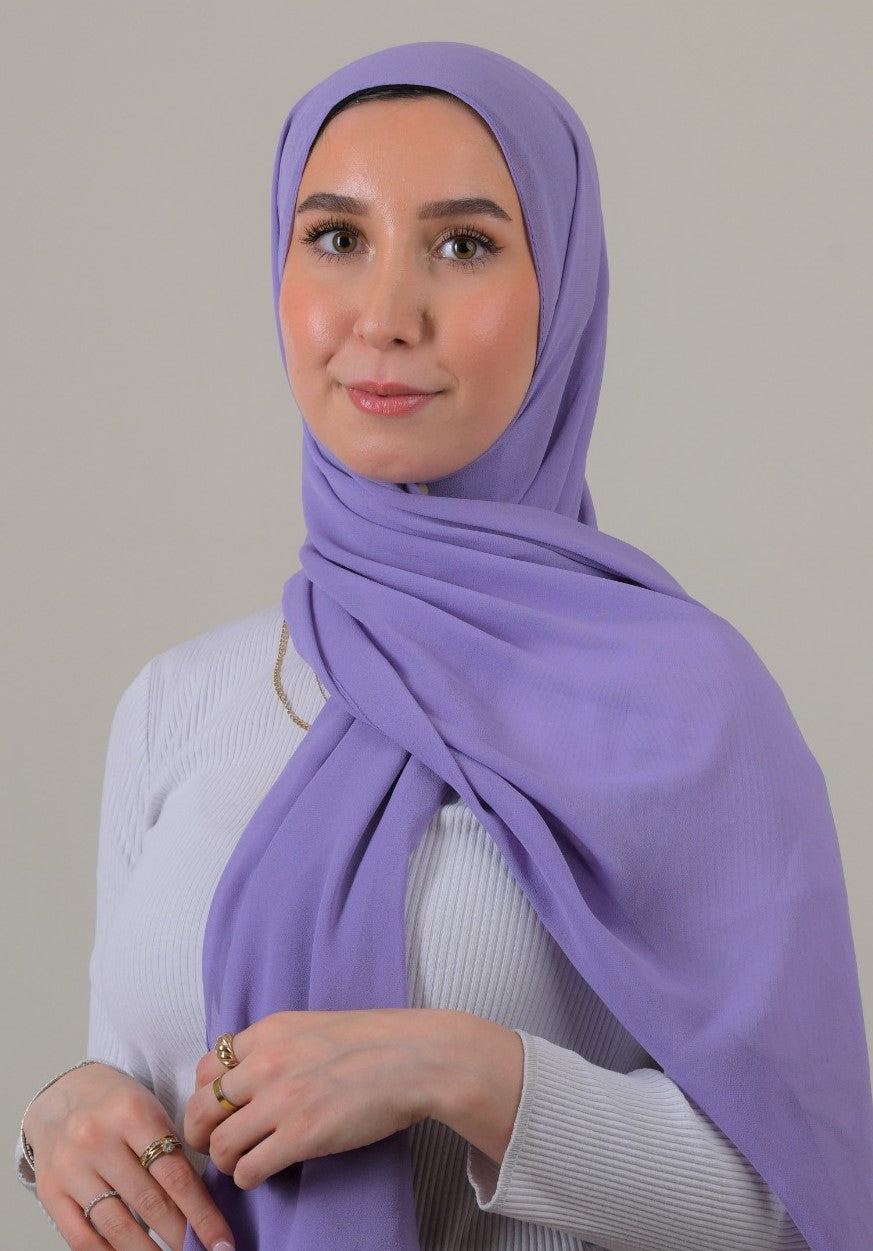 Classic Chiffon Hijab -  Purple