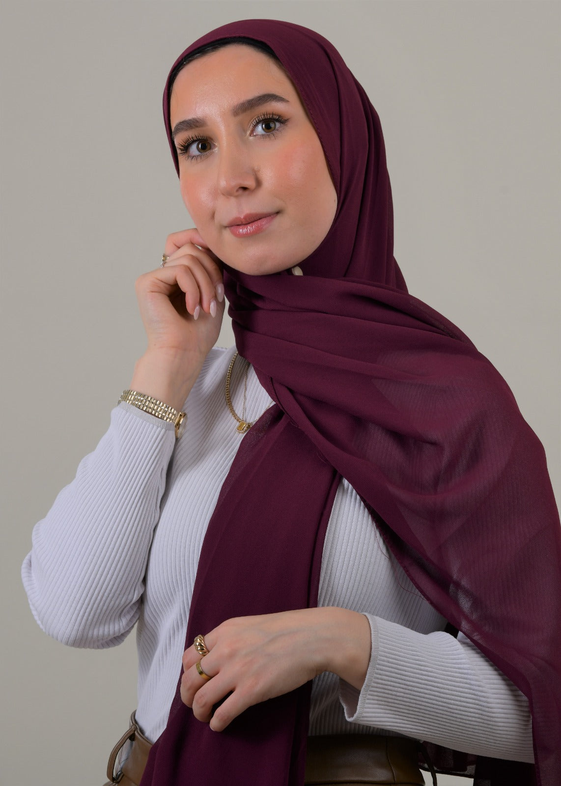 Classic Chiffon Hijab - Deep Magenta