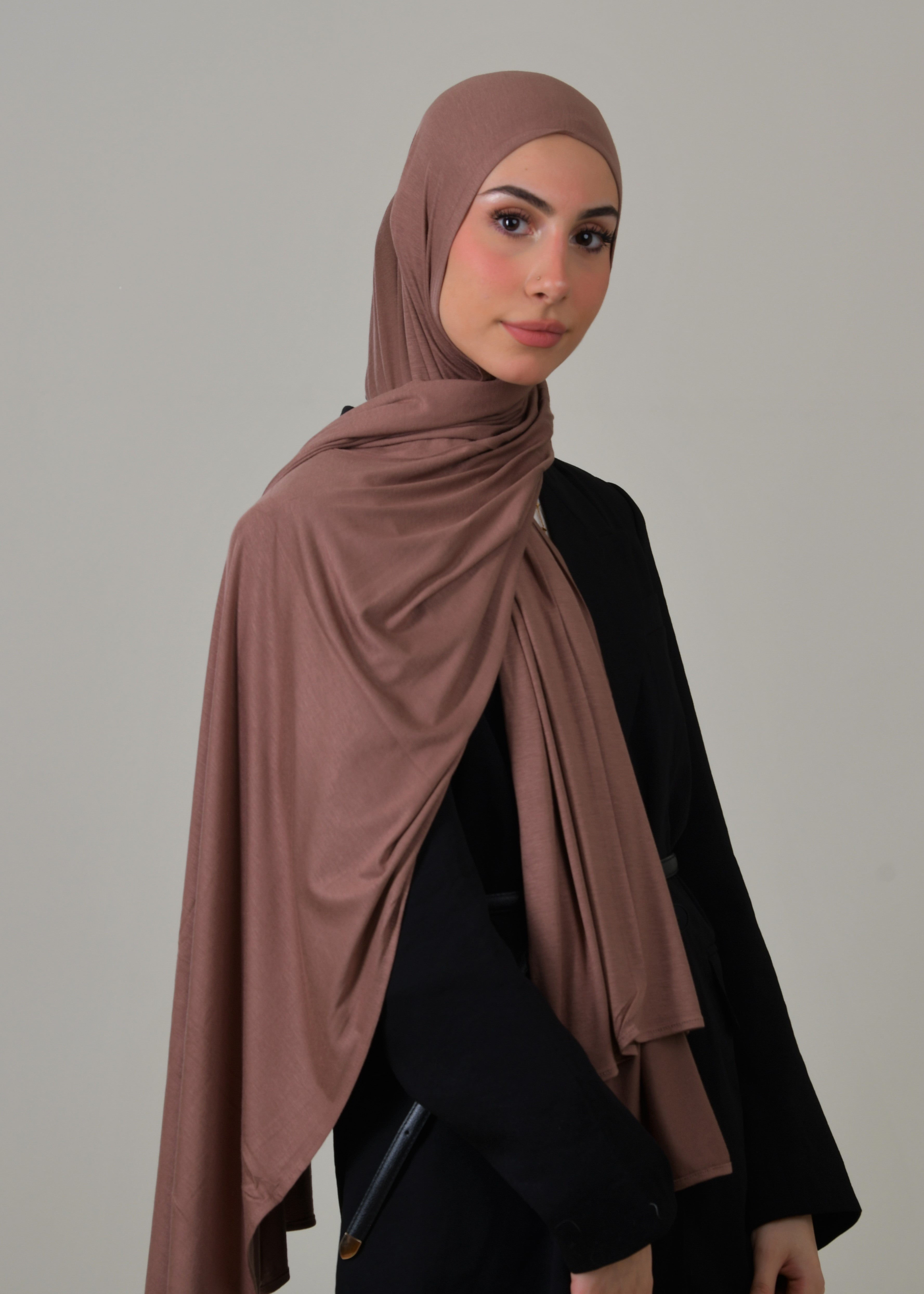 Premium Jersey Hijab - Mauve Braun