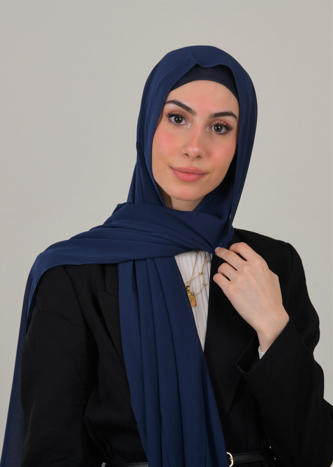 Instant Chiffon Hijab - Navy