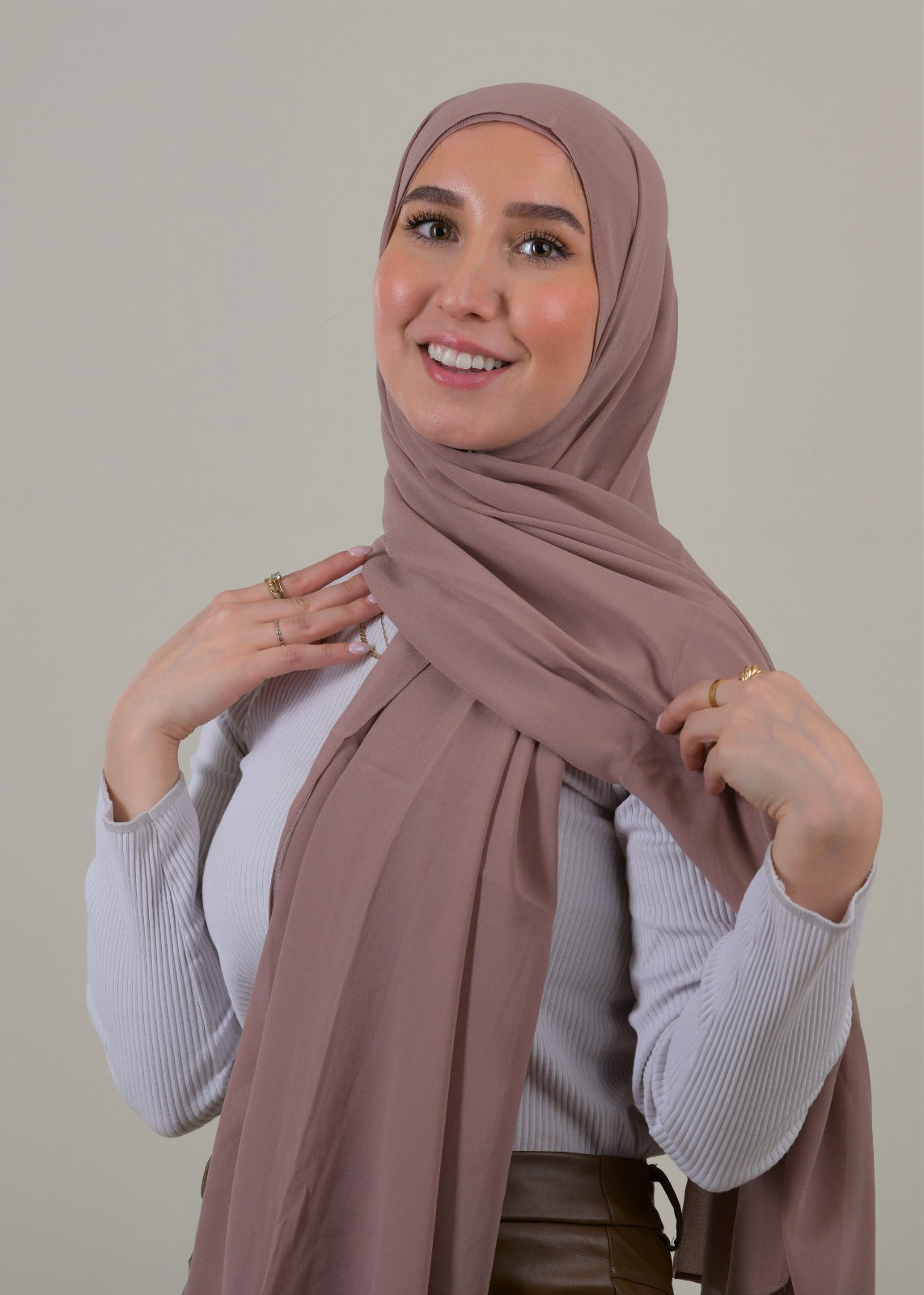 Instant Chiffon Hijab - Mauve Brown