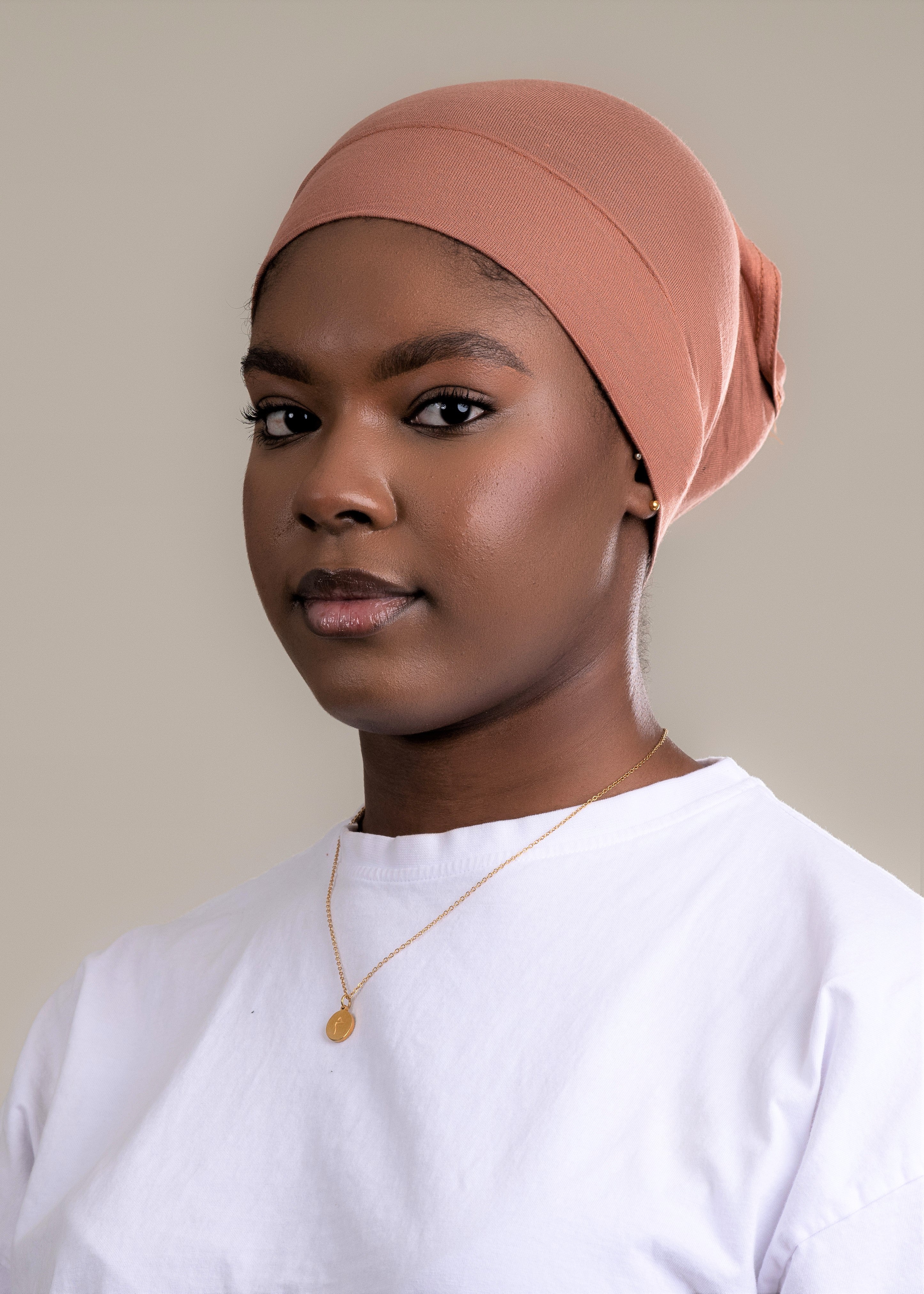 Jersey Tube Hijab Cap - Peachy Braun